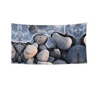 Stones Under Ice Printing Holiday Party Banner decorazioni con metallo, per interni ed esterni, da appendere, con occhielli, 1 confezione