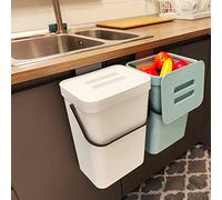 stonespace Pattumiera sospesa, 3,2 galloni/12 L, piccola pattumiera con coperchio, per porta dell'armadio da cucina o sotto il lavandino, cestino per rifiuti da bagno con coperchio, confezione da 1
