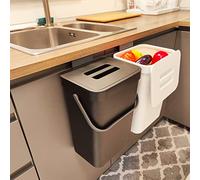 stonespace Pattumiera sotto il lavello, cestino per compostaggio da cucina, secchio per pannolini, bidone della spazzatura da 12 litri da appendere per culla/bagno/armadio, cestino per rifiuti