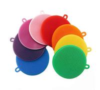 Stonges 10pcs silicone lavapiatti spugne, piatto antibatterico per alimenti, scrub, strumenti di pulizia domestici multiuso per piatto padella padella vegetale frutta resistente al calore pastiglie