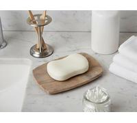 Stonkraft - Portasapone naturale assorbente e rigato in pietra arcobaleno naturale, accessori unici da bagno (curvy)