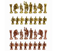 StonKraft Scacchi Altezza Re 9 cm - Edizione da Collezione, Scacchi Romani in Ottone, Figura Romana, Statuetta, Pezzi degli Scacchi