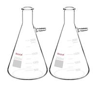 stonylab 2 Confezioni Fiaschetta Filtrante in Vetro Borosilicato da 2000ml, Glass Filtering Flask, Collo a Bullone con Tubazione (2000 ml)