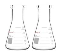 StonyLab 2 Pezzi Boccette di Erlenmeyer a Bocca Stretta 25ml con Bordo Resistente Narrow Mouth Erlenmeyer Flasks - 25ml