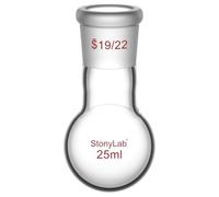 StonyLab 25ml borosilicato in vetro rotondo a collo singolo con pallone rotondo RBF, con raccordo esterno conico standard 19/22-25ml