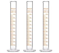 StonyLab 3 Pezzi 100 ml Cilindro Graduato in Vetro Borosilicato, Glass Cylinder - 100 ml