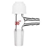 stonylab Adattatore di Vetro, 14/20 Giunto Termometro Adattatore di Ingresso con Connessione Tubo Flessibile Dentellato Laterale e Calotta a Compressione Vetreria per Laboratorio