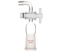 stonylab Adattatore per Controllo del flusso del vuoto, Flow Control Adapter in Vetro con rubinetto in PTFE e Connessione per Tubo Piegato, Adattatore per Giunto Esterno Standard 24/40 Laboratorio