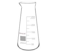 stonylab Becher in Vetro, Becher Triangolare in Vetro Borosilicato con Beccuccio, Vetro Durevole e Resistente al Calore per Uso in Laboratorio, Ideale per Miscelare e Riscaldare Liquidi, 250 ml