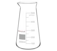 stonylab Becher in Vetro, Becher Triangolare in Vetro Borosilicato con Beccuccio, Vetro Durevole e Resistente al Calore per Uso in Laboratorio, Ideale per Miscelare e Riscaldare Liquidi, 500 ml