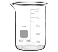 stonylab Bicchiere di vetro, 1 Confezione Vetro Borosilicato Graduated Low Form Griffin Beaker con Becco di Versamento Bicchiere da Laboratorio, 5000 ml