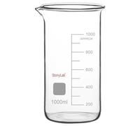 stonylab Bicchiere di Vetro, Confezione da 1, Bicchiere alto Graduato in Vetro Borosilicato con Beccuccio, Bicchiere da Laboratorio, 1000 ml