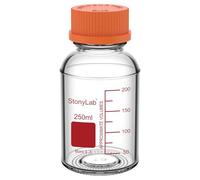 stonylab Bottiglia per Stoccaggio di Mezzi con Tappo a Vite Arancione GL45, Vetro Borosilicato, 250 ml, per Uso in Laboratorio, 1 Pezzo