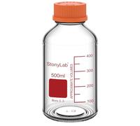 stonylab Bottiglia per Stoccaggio di Mezzi con Tappo a Vite Arancione GL45, Vetro Borosilicato, 500 ml, per Uso in Laboratorio, 1 Pezzo