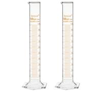 stonylab Cilindro Graduato, Confezione da 2 B Grado Cilindro in Vetro Borosilicato con Base Esagonale Stabile, 100 ml