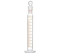 stonylab Cilindro Graduato da Laboratorio con Tappo, 100 ml in Vetro di Borosilicato a Parete Spessa, Connettore Standard 24/40 e Tappo a Testa Piana, 1 Confezione