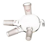 stonylab Distillazione Ricevitore di Vetro, Mucca Tipo Ricevitore per Distillazione del Vetro Borosilicato con 24/40 Giunti e Tubo Connessione, Utilizzato con Percorso Breve, 500 ml