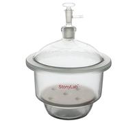 stonylab Essiccatore Sottovuoto in Vetro, Essiccatore Sottovuoto da Laboratorio con Valvola a Vuoto Vetro e Piastra in Porcellana da ID:180 mm per la Ricerca di Laboratorio