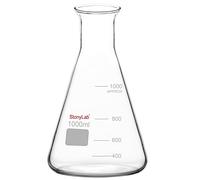 stonylab Fiaschetta di Erlenmeyer in Vetro, 1000 ml Beuta Larga Bocca Vetro Borosilicato Erlenmeyer Boccetta Erlenmeyer Flask con Cerchio Resistente, 1 Pack
