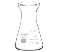 stonylab Fiaschetta di Erlenmeyer in Vetro, 50 ml Beuta Larga Bocca Vetro Borosilicato Erlenmeyer Boccetta Erlenmeyer Flask con Cerchio Resistente, 1 Pack