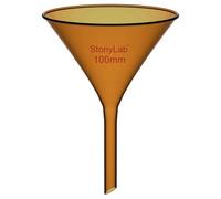 stonylab Imbuto a Tallo Corto in Vetro Borosilicato Ambra, Diametro Esterno 100 mm e Lunghezza del Tallo 65 mm, Resistente al Calore per Filtrazione e Trasferimento di Liquidi in Laboratorio, 1 Pezzo