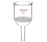 StonyLab Imbuto Filtrante Buchner in Vetro Borosilicato con Frutta Fine (G3), 94mm di Diametro Interno, 100mm di Profondità, Buchner Filtering Funnel - 500ml