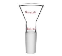 stonylab Imbuto per Polvere a Stelo Corto in Vetro con Diametro Esterno Superiore di 50mm e Interno Giunto 24/40, Imbuto in Vetro Glass Funnel Lab Funnel