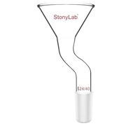 stonylab Imbuto per Polveri con Design Decentrato, Vetro Borosilicato con Giunto Standard 24/40, Diametro Superiore 75mm, Resistente e Riutilizzabile per Laboratorio, Ricerca e Insegnamento