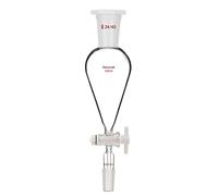 stonylab Imbuto Separatore con Rubinetto di Arresto PTFE, Imbuto Separatore Conico a Forma di Pera da 125 ml in Vetro Borosilicato a Parete Pesante con 24/40 Giunti
