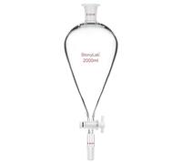 stonylab Imbuto Separatore con Rubinetto di Arresto PTFE, Imbuto Separatore Conico a Forma di Pera da 2000 ml in Vetro Borosilicato a Parete Pesante con 24/40 Giunti