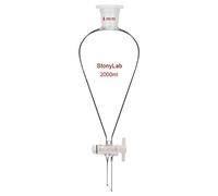 stonylab Imbuto Separatore Conico in Vetro Borosilicato Pesante con Giunti 29/32 e Rubinetto di Chiusura in PTFE Conical Separatory Funnel, 2000 ml