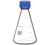 stonylab Matraccio Erlenmeyer con Tappo Avvitato Blu, Matraccio Conico in Vetro Borosilicato Graduato per Laboratorio, 1000 ml