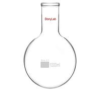 stonylab Matraccio Laboratorio, Matraccio Fondo Rotondo da Parete Pesante a Collo Singolo in Vetro Borosilicato RBF con Collo Lungo, Round Bottom Flask per Laboratorio - 1000ml (1L)