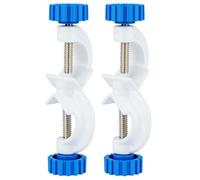 stonylab Morsetto Regolabile, Confezione da 2 Morsetti da Laboratorio in Lega di Alluminio, per Aste fino a 21 mm, Rivestiti in Bianco per Uso di Laboratorio