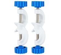 stonylab Morsetto Regolabile, Confezione da 2 Morsetti da Laboratorio in Lega di Alluminio, per Aste fino a 16 mm, Rivestiti in Bianco per Uso di Laboratorio