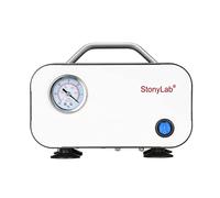 stonylab Pompa per Vuoto a Membrana, Pompa per Vuoto Compatta Senza Olio Pompa a Pressione con Portata di Pompaggio di 30 L/min per Lavori di Laboratorio di Filtrazione Distillazione, 110-220 V