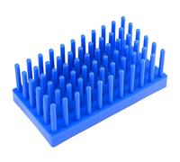 stonylab Portaprovette in Plastica, Supporto a Colonna Stile Gocciolamento per Asciugare e Conservare Provette, 66 Colonne, Confezione da 1, Blu