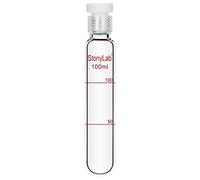 stonylab Provetta di Vetro da Laboratorio con Tappo in PTFE, Addensare Vetro Borosilicato Riutilizzabile Tubi Colorimetrici Resistenti Alla Pressione Graduati a Fondo Piatto con Tappo a Vite in PTFE
