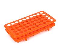 stonylab Rack per Provette, 50 Pozzetti, con Guarnizione e Cuscinetto in Silicone, Pori da 18 mm, Rack Rimovibile Multiuso, Ideale per Laboratorio, Confezione da 1, Arancione