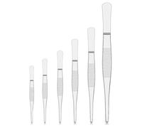 stonylab Set di Pinzette a Punta Piatta di Precisione, 6 Pezzi in Acciaio Inossidabile, Lunghezza 12,5-25 cm, Ideali per Lavori di Laboratorio e Precisione