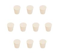 stonylab Tappi in Gomma Solida, 10 Pezzi 4# - 19mm x 26mm x 29mm - Sigillo da Laboratorio Affusolati Bianco, Adatto a Tutti i Matraccio stonylab Erlenmeyer