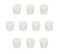 stonylab Tappi in Gomma Solida, 10 Pezzi 6# - 25mm x 34mm x 28mm - Sigillo da Laboratorio Affusolati Bianco, Adatto a Tutti i Matraccio stonylab Erlenmeyer
