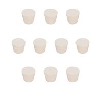 stonylab Tappi in Gomma Solida, 10 Pezzi 7# - 28mm x 37mm x 30mm - Sigillo da Laboratorio Affusolati Bianco, Adatto a Tutti i Matraccio stonylab Erlenmeyer