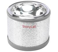 stonylab Vasi Dewar, Pallone Dewar in Vetro Borosilicato Emisferico con Base in Alluminio, Profondità Interna 90mm e Diametro Interno 124mm, Dewar Flask per Laboratorio - 500 ml