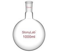 stonylab Vetro 1-Collo Fondo Rotondo Pallone RBF, con 24/40 Centrale Standard Coniche Esterno Misto Giunto, Single Neck Round Bottom Flask - 1000ml