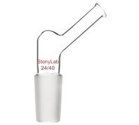 stonylab Vetro Borosilicato Adattatore Angolato, Giunto Interno 24/40 per Svuotamento Liquido, per Uso Laboratorio