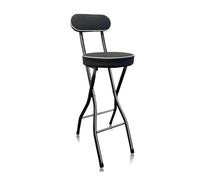 Stool pieghevole portatile con sedile imbottito in PU per cucina giardino e ufficio contatore altezza pieghevole per adulti (nero 22")
