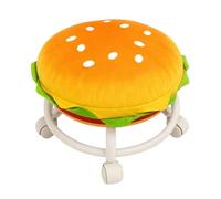 Stool With Wheels - ABS, PP Cotton Filling Hamburger Comfortable Non-Slip