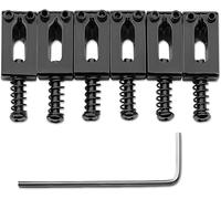 STOOLA Set di sella per ponte per chitarra con chiave a molla, compatibile con chitarre elettriche Fender Stratocaster e Telecaster, 6 pezzi (nero)