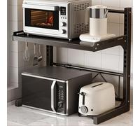 Stoolzfaid Supporto per Microonde,Ripiano per Microonde Espandibile,Scaffale Organizer da Cucina,Cucina Counter Ripiano Microonde,Supporto per Microonde Allungabile 2 Livelli,per Cucina